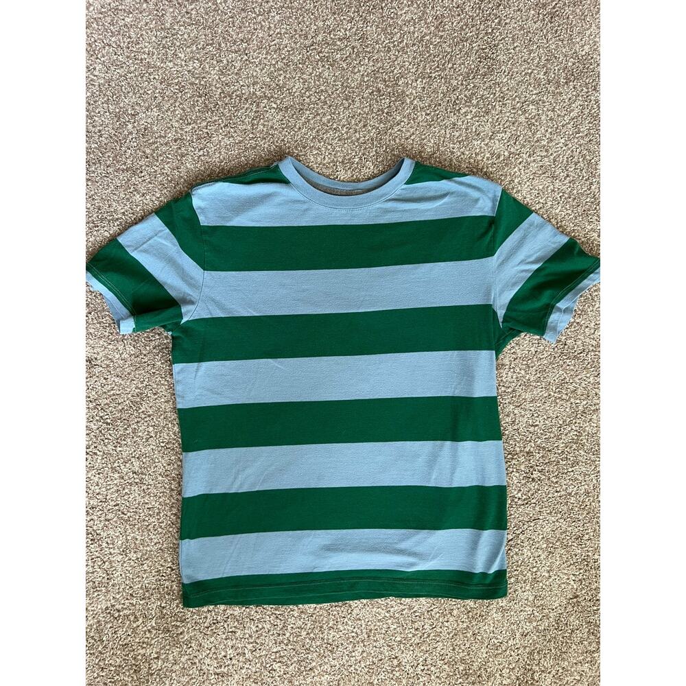 Old‎ Navy Boys XL 14-16 Striped Tee Green Light Blue Casual Short Sleeve T-Shirt